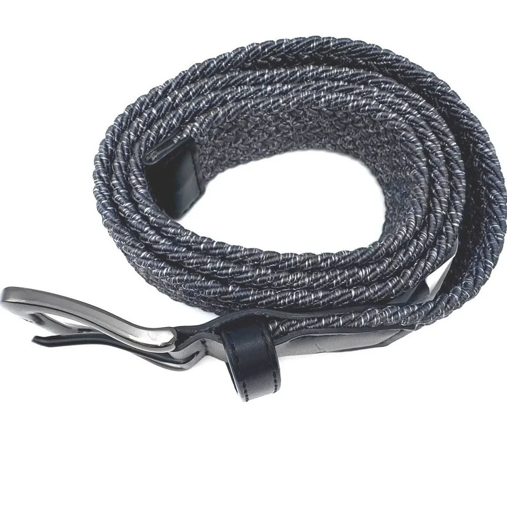 NIKE Men's Large 38-40 Gray G-Flex Woven Braided Stretch Belt Golf Adjustable